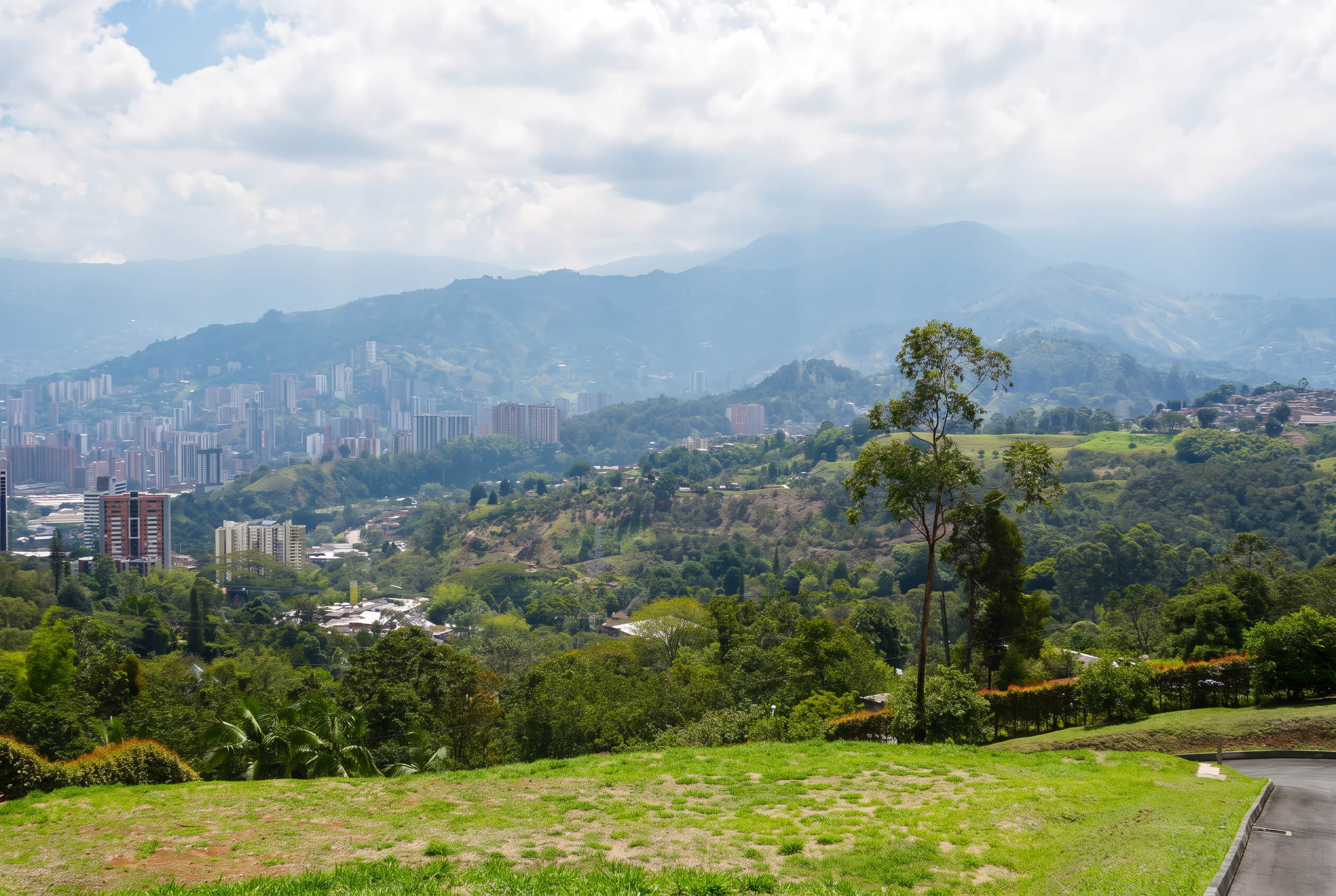 Panorama del valle y las montañas de Paradise